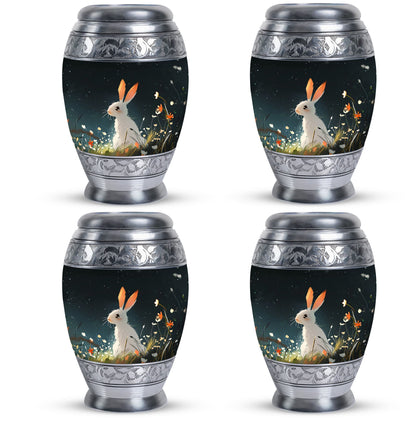 White Personalized Pet Keepsake Urn for Pet Ashes - 10-inch, 200 cu in - Yatskia