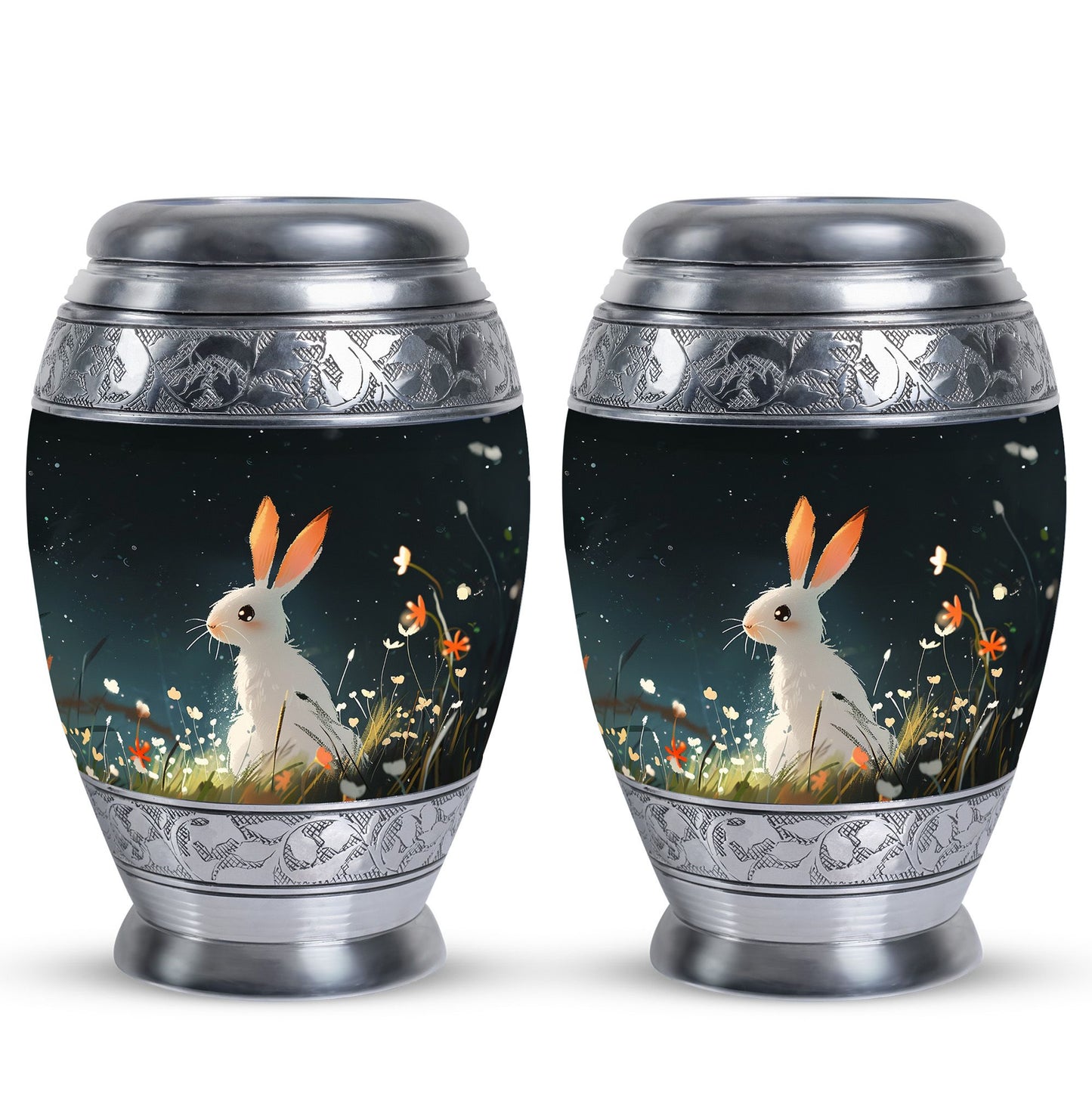 White Personalized Pet Keepsake Urn for Pet Ashes - 10-inch, 200 cu in - Yatskia