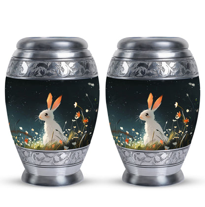 White Personalized Pet Keepsake Urn for Pet Ashes - 10-inch, 200 cu in - Yatskia