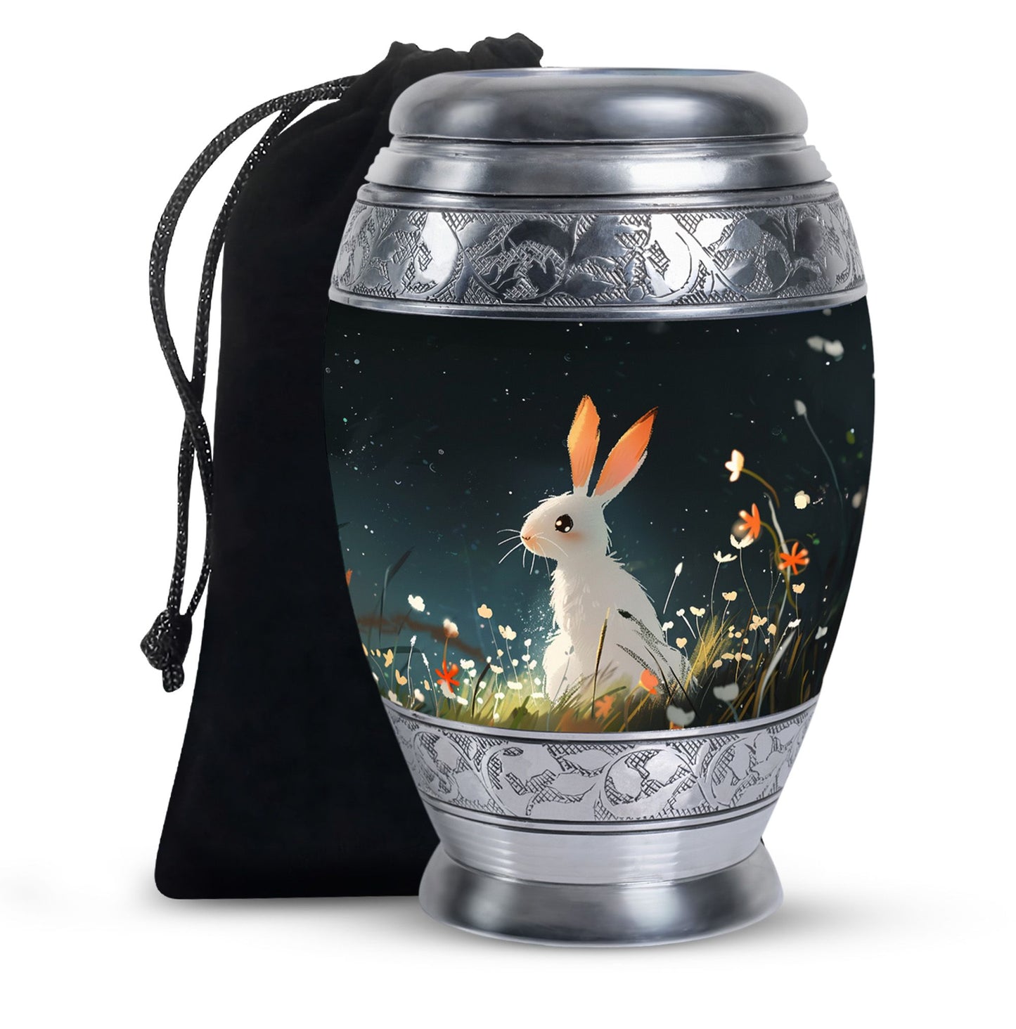 White Personalized Pet Keepsake Urn for Pet Ashes - 10-inch, 200 cu in - Yatskia