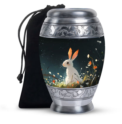 White Personalized Pet Keepsake Urn for Pet Ashes - 10-inch, 200 cu in - Yatskia