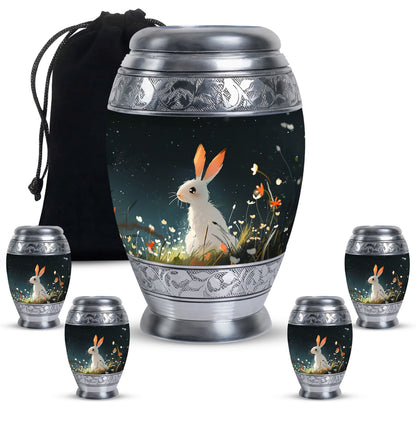 White Personalized Pet Keepsake Urn for Pet Ashes - 10-inch, 200 cu in - Yatskia
