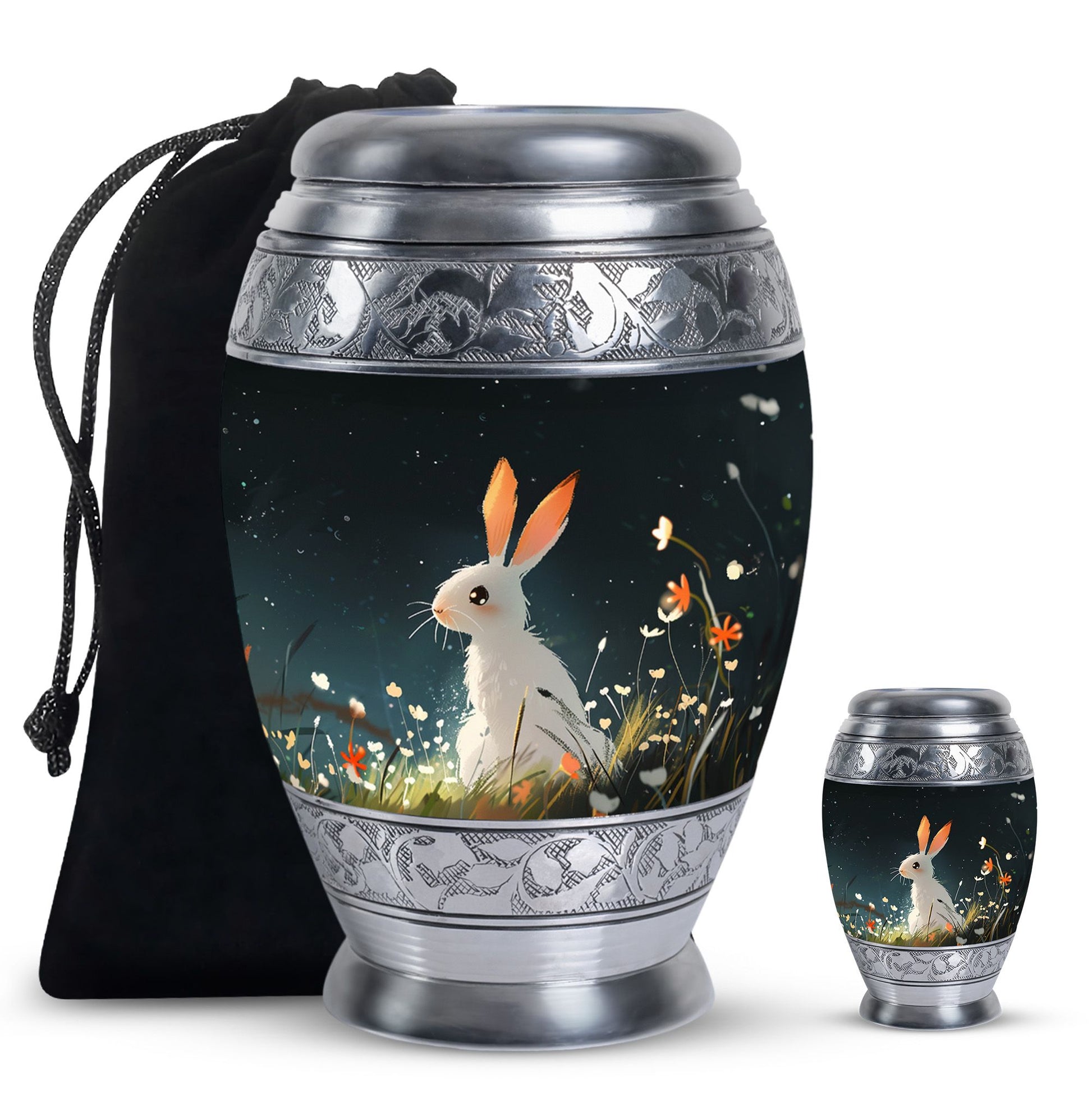 White Bunny Rabbit Burial Urn - Small Urn For Pet Ashes