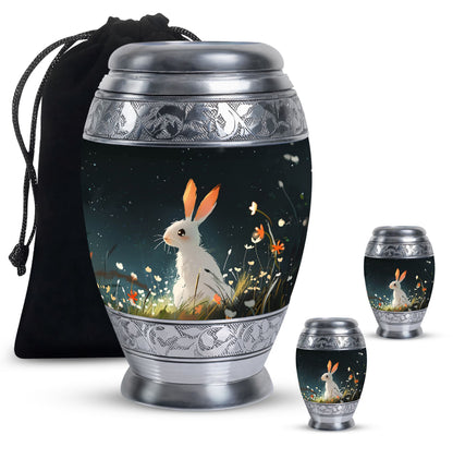 White Personalized Pet Keepsake Urn for Pet Ashes - 10-inch, 200 cu in - Yatskia