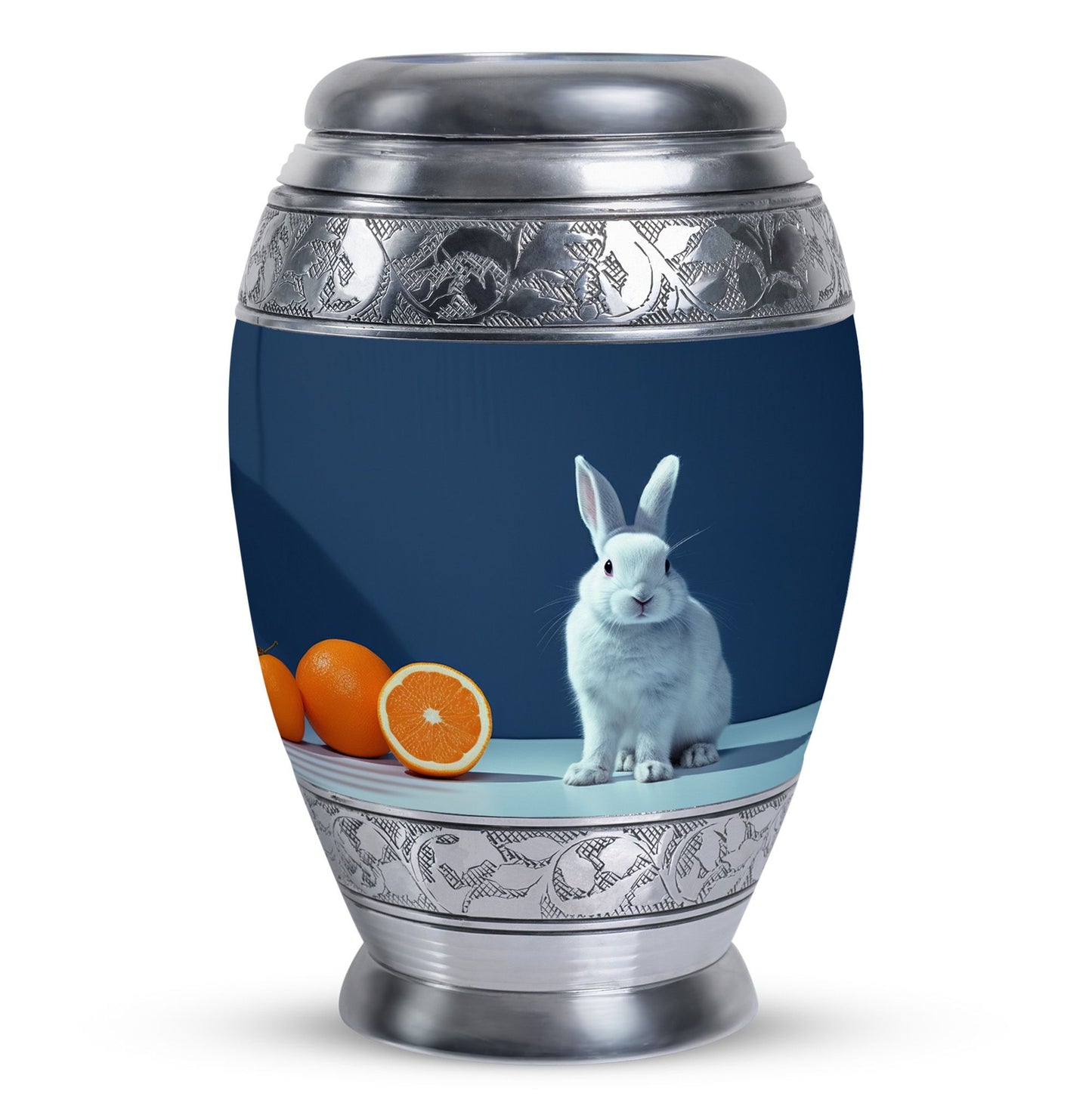 White Personalized Pet Memorial Urn for Pet Ashes - 10-inch, 200 cu in - Yatskia