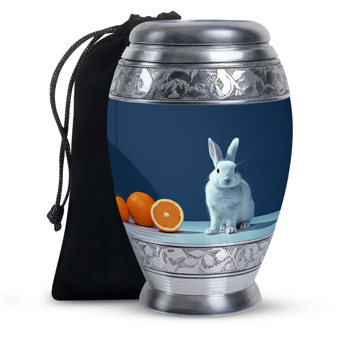 White Personalized Pet Memorial Urn for Pet Ashes - 10-inch, 200 cu in - Yatskia