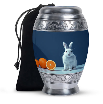 White Personalized Pet Memorial Urn for Pet Ashes - 10-inch, 200 cu in - Yatskia