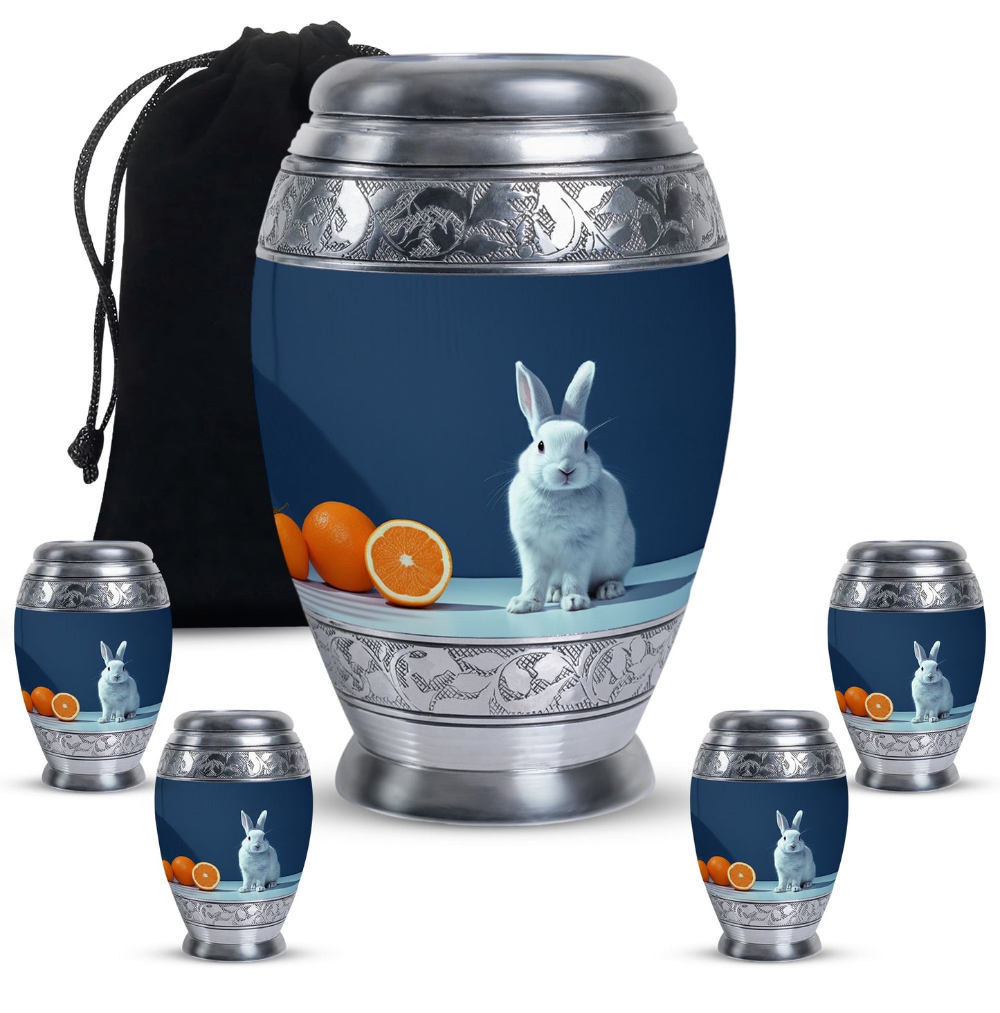 White Personalized Pet Memorial Urn for Pet Ashes - 10-inch, 200 cu in - Yatskia