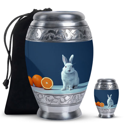 White Personalized Pet Memorial Urn for Pet Ashes - 10-inch, 200 cu in - Yatskia