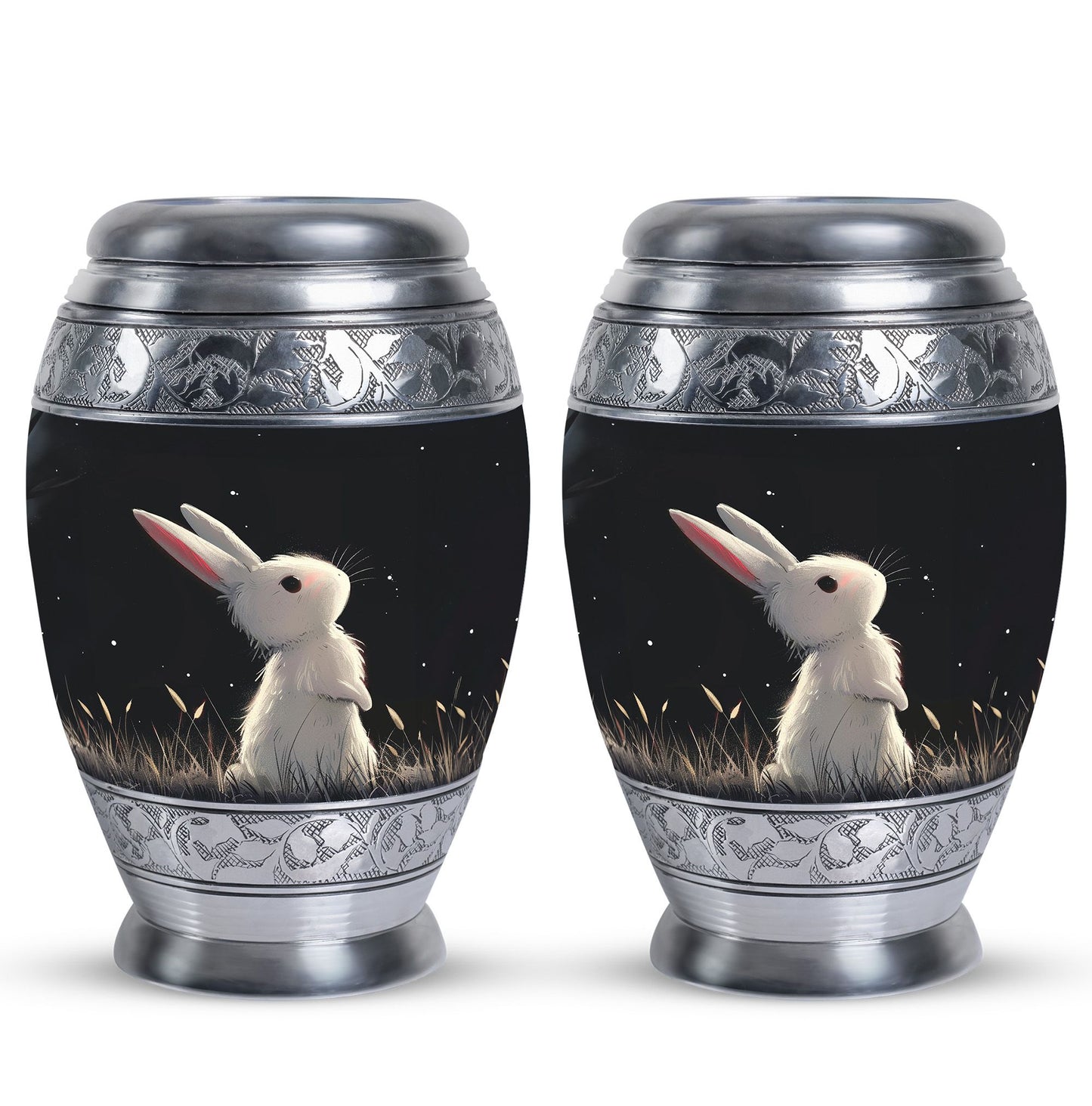 Black Personalized Pet Keepsake Urn for Pet Ashes - 10-inch, 200 cu in - Yatskia