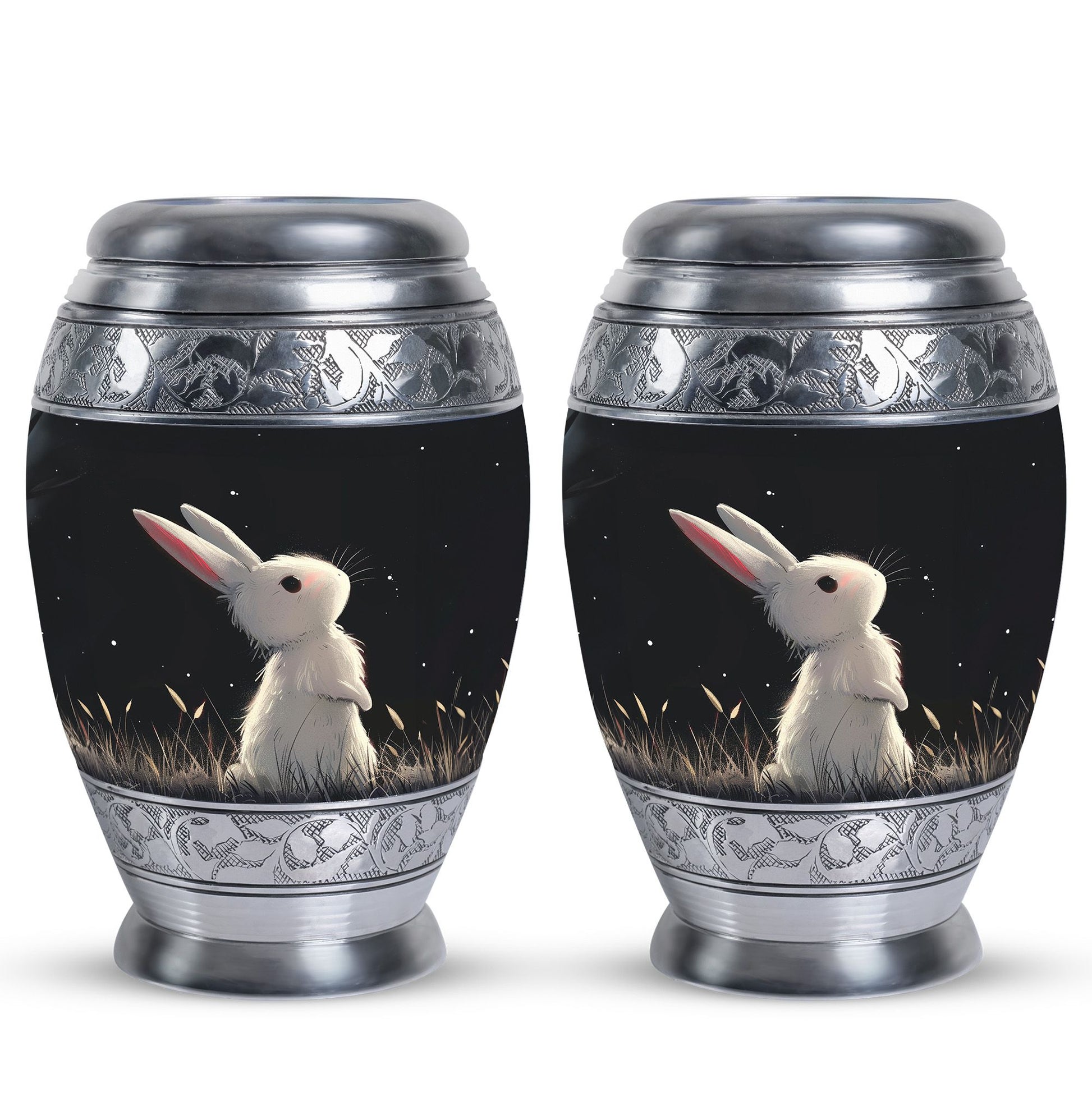 Black Baby Bunny Cremation Urn - Mini Urns For Pet Ashes