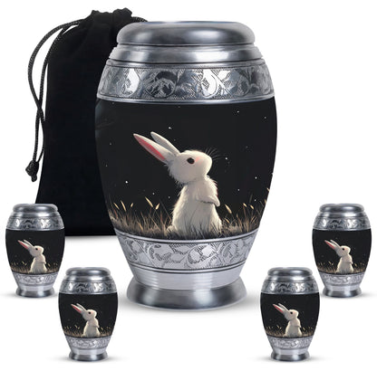 Black Personalized Pet Keepsake Urn for Pet Ashes - 10-inch, 200 cu in - Yatskia