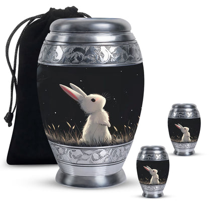 Black Personalized Pet Keepsake Urn for Pet Ashes - 10-inch, 200 cu in - Yatskia
