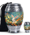 Colorful Flowers & Bunny Cremation Urn - Pet Urn For Ashes