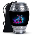 Vibrant Nebula Bunny - Rabbit Urn Memorial, Funeral Shape Urn
