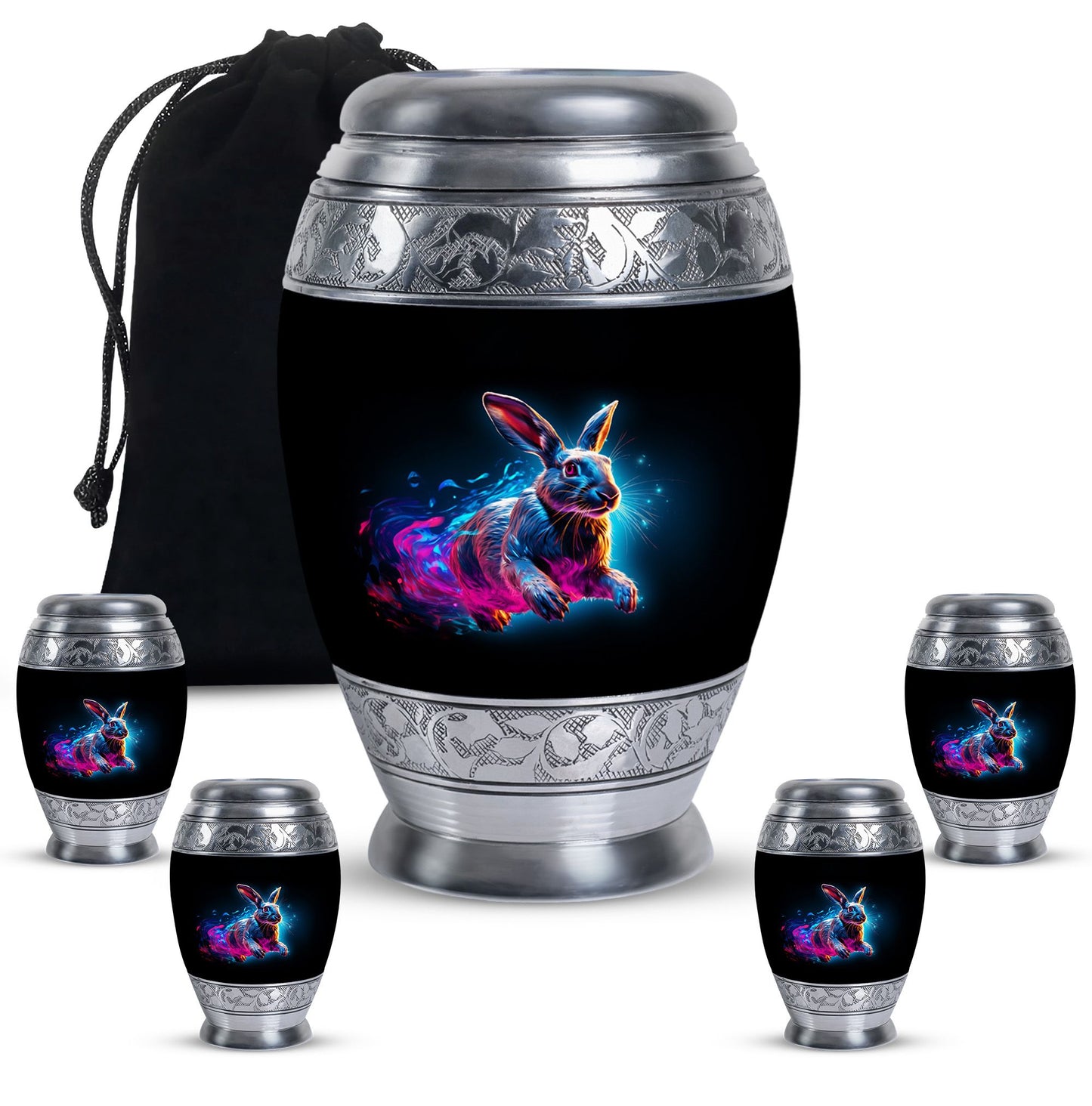 Personalized Rabbit Memorial Urn for Pet Ashes - 10-inch, 200 cu in - Yatskia