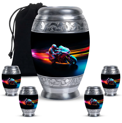 Personalized Motorcycle Cremation Urn for Dad - 10-inch, 200 cu in - Yatskia