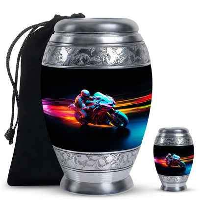 Personalized Motorcycle Cremation Urn for Dad - 10-inch, 200 cu in - Yatskia