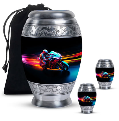 Personalized Motorcycle Cremation Urn for Dad - 10-inch, 200 cu in - Yatskia