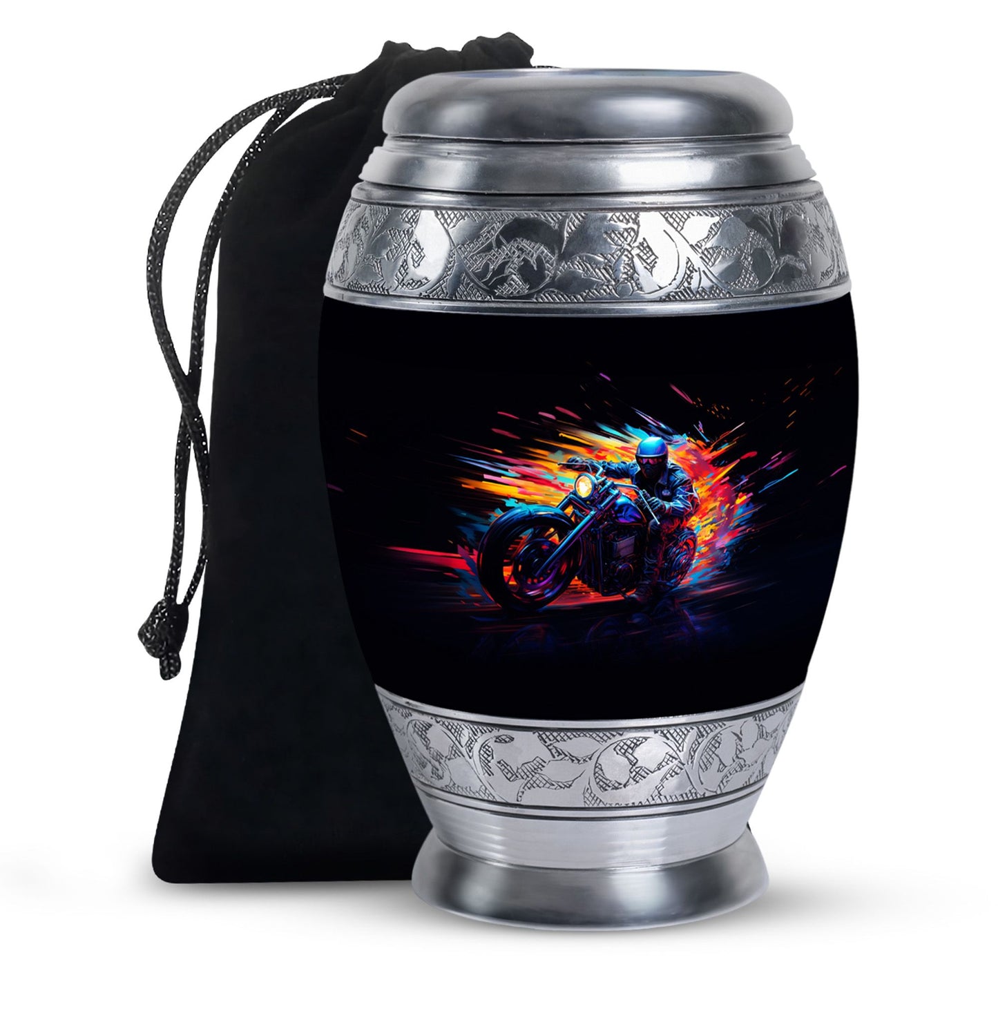 Personalized Motorcycle Cremation Urn for Adults - 10-inch, 200 cu in - Yatskia