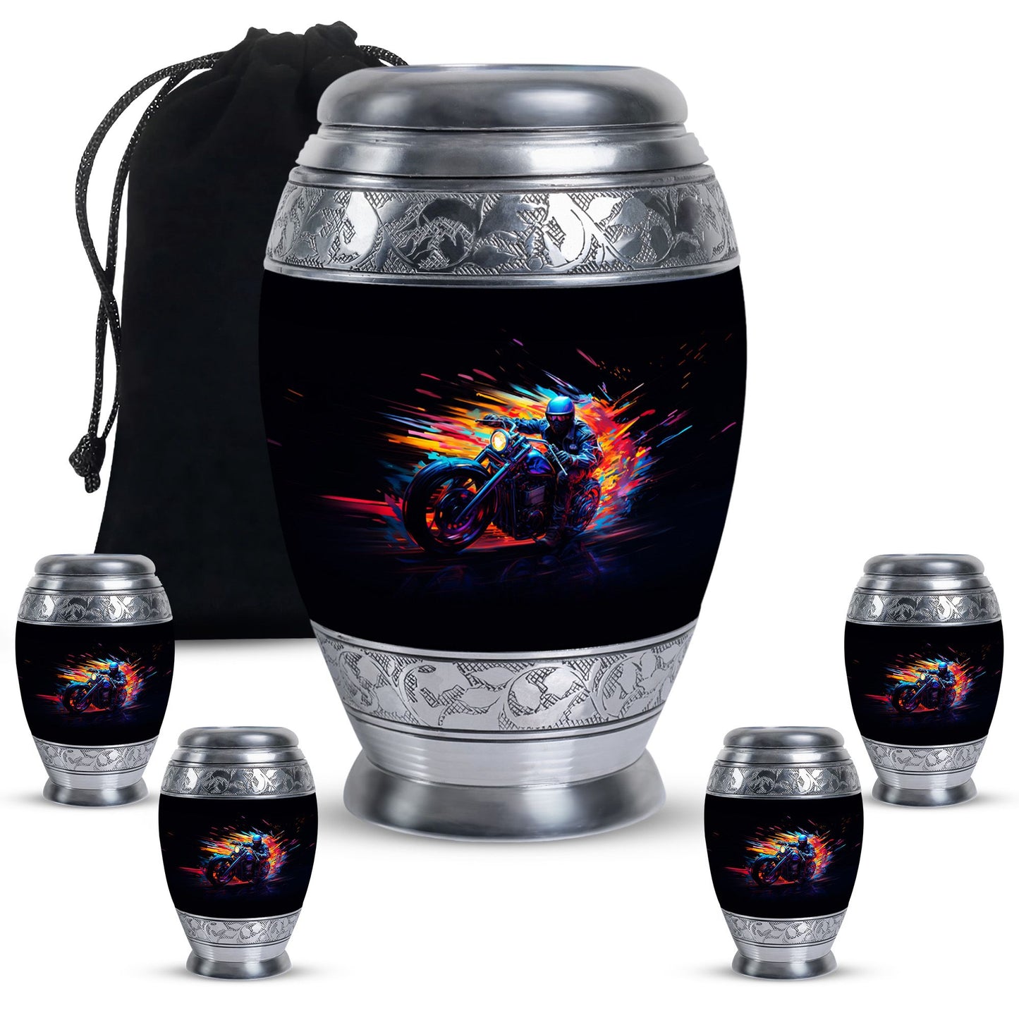 Personalized Motorcycle Cremation Urn for Adults - 10-inch, 200 cu in - Yatskia