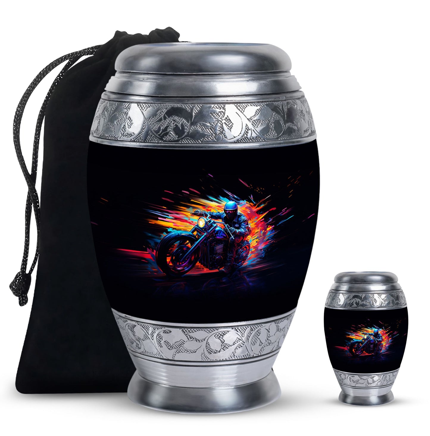 Personalized Motorcycle Cremation Urn for Adults - 10-inch, 200 cu in - Yatskia