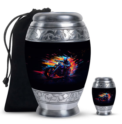 Personalized Motorcycle Cremation Urn for Adults - 10-inch, 200 cu in - Yatskia