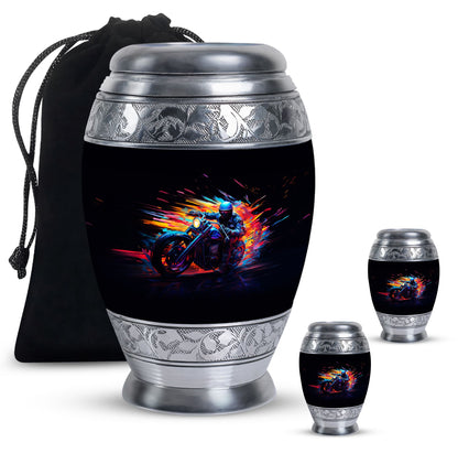 Personalized Motorcycle Cremation Urn for Adults - 10-inch, 200 cu in - Yatskia
