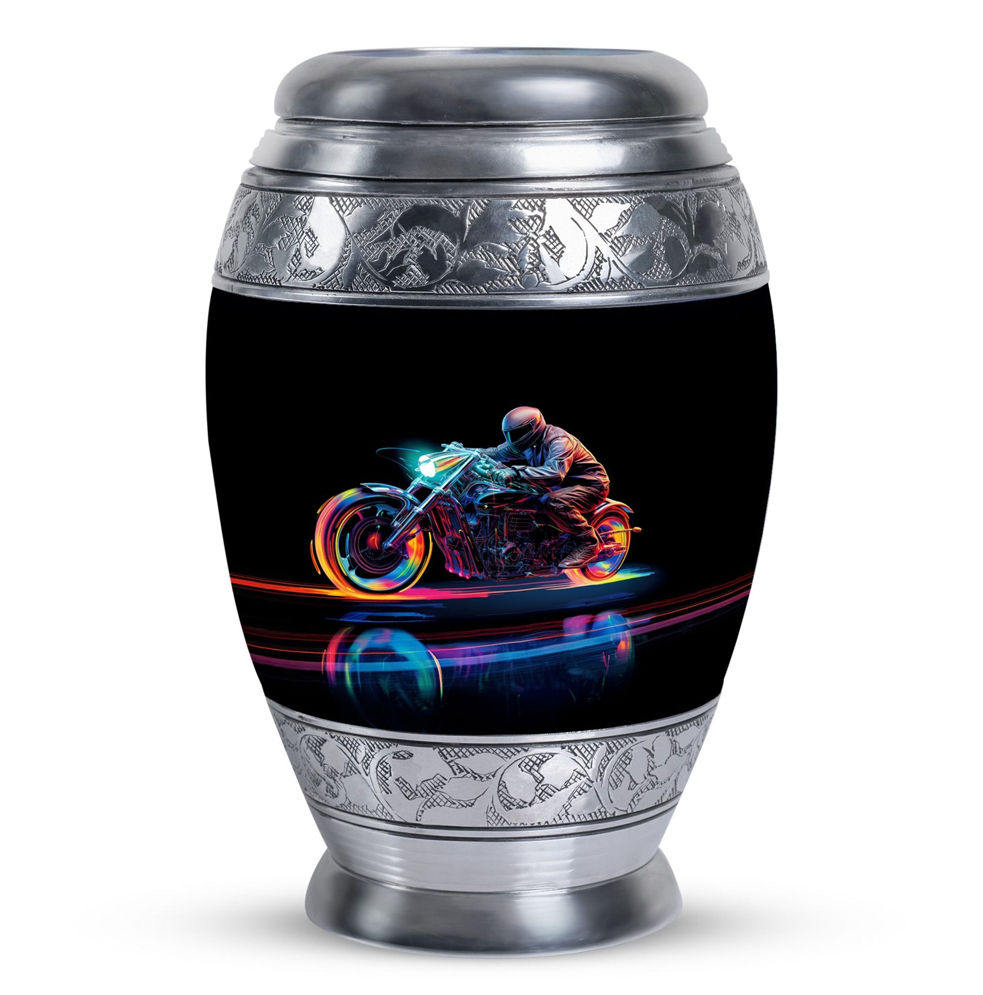 Neon-Colored Motorcycle - Urn For Human Ashes Adult Male