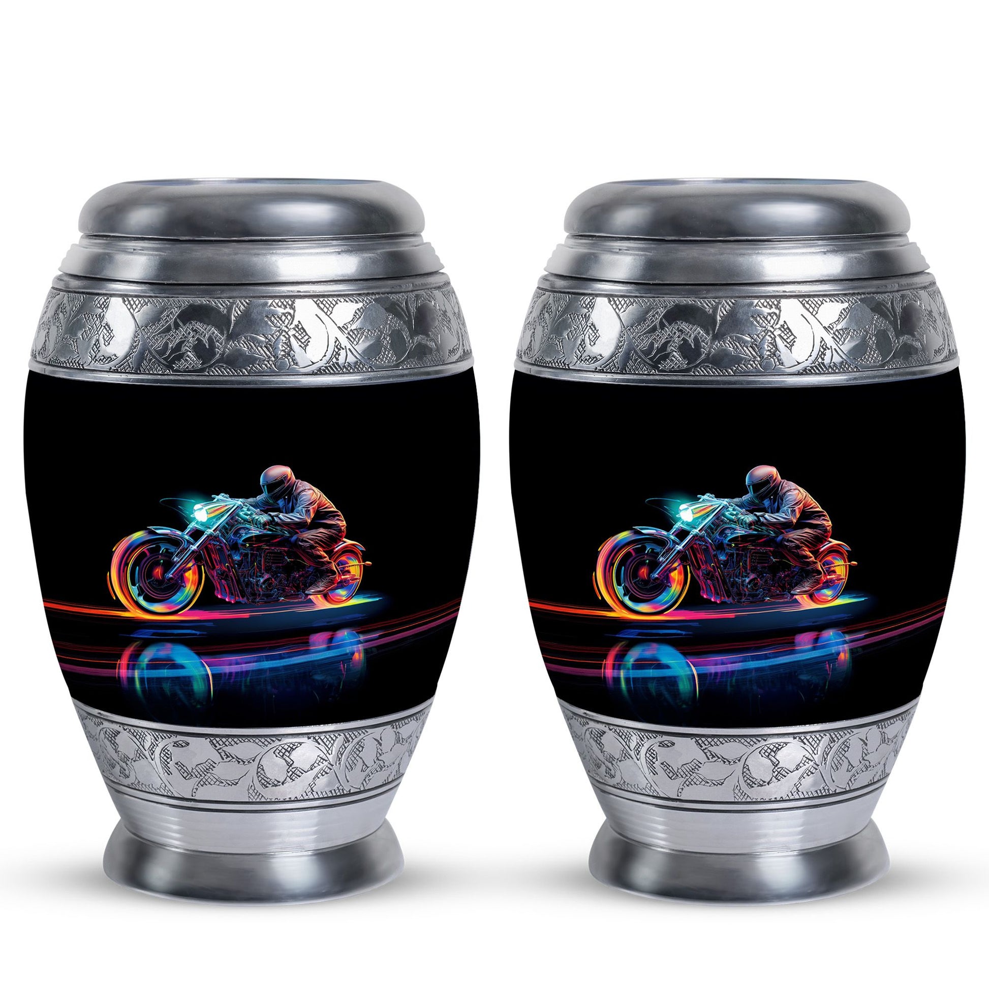 Neon-Colored Motorcycle - Urn For Human Ashes Adult Male
