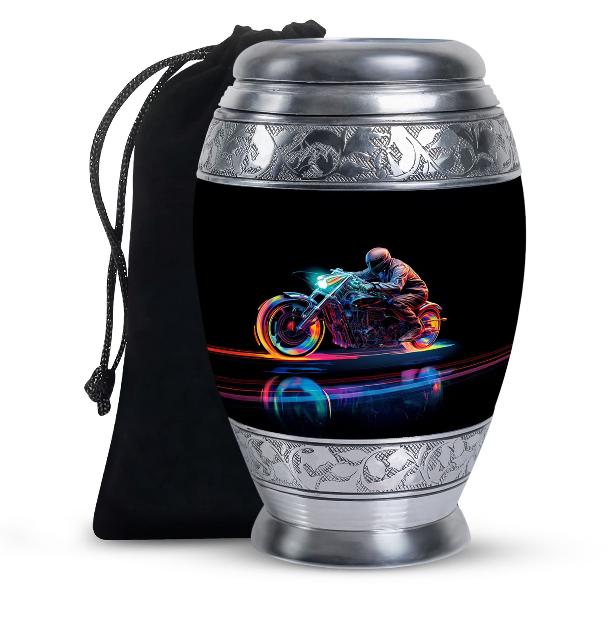 Neon-Colored Motorcycle - Urn For Human Ashes Adult Male