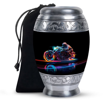 Personalized Motorcycle Cremation Urn for Human Ashes - 10-inch, 200 cu in - Yatskia