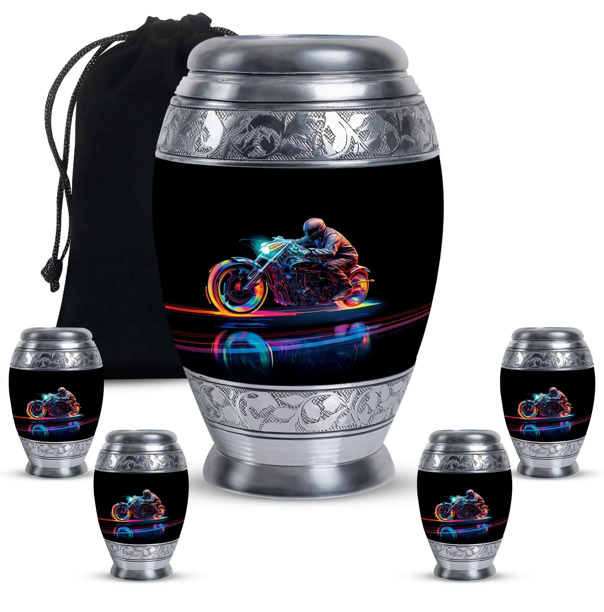 Neon-Colored Motorcycle - Urn For Human Ashes Adult Male