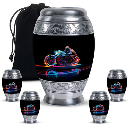 Personalized Motorcycle Cremation Urn for Human Ashes - 10-inch, 200 cu in - Yatskia