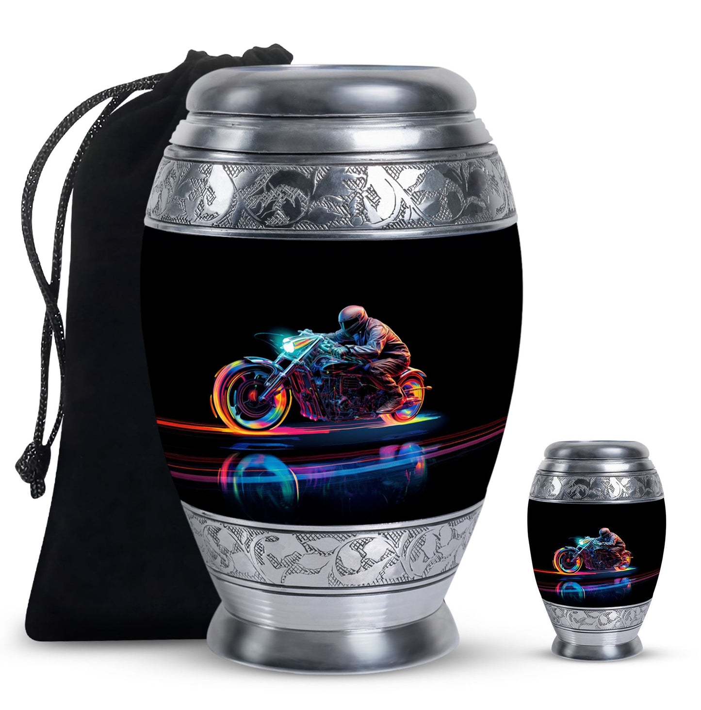 Personalized Motorcycle Cremation Urn for Human Ashes - 10-inch, 200 cu in - Yatskia