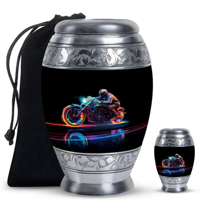 Personalized Motorcycle Cremation Urn for Human Ashes - 10-inch, 200 cu in - Yatskia