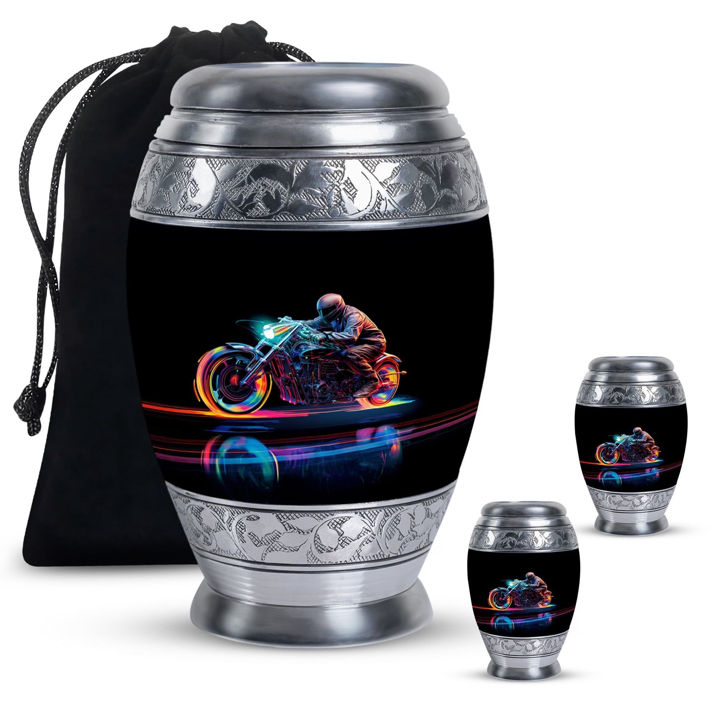 Personalized Motorcycle Cremation Urn for Human Ashes - 10-inch, 200 cu in - Yatskia