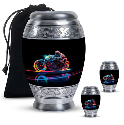 Personalized Motorcycle Cremation Urn for Human Ashes - 10-inch, 200 cu in - Yatskia