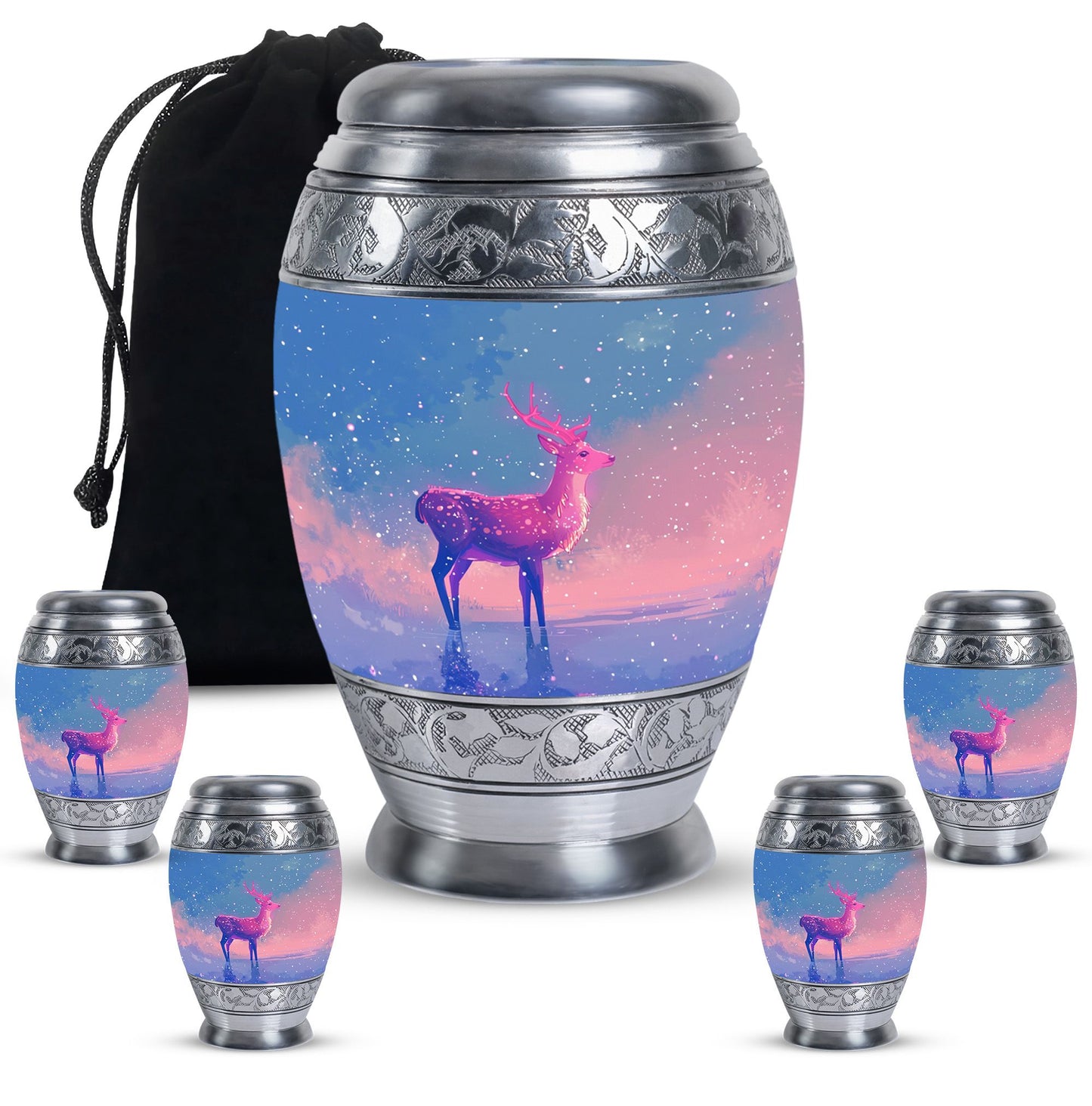 Personalized Deer Cremation Urn for Human Ashes - 10-inch, 200 cu in - Yatskia