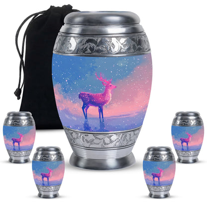 Personalized Deer Cremation Urn for Human Ashes - 10-inch, 200 cu in - Yatskia