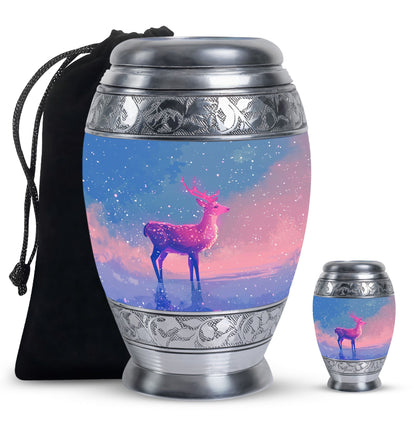 Personalized Deer Cremation Urn for Human Ashes - 10-inch, 200 cu in - Yatskia