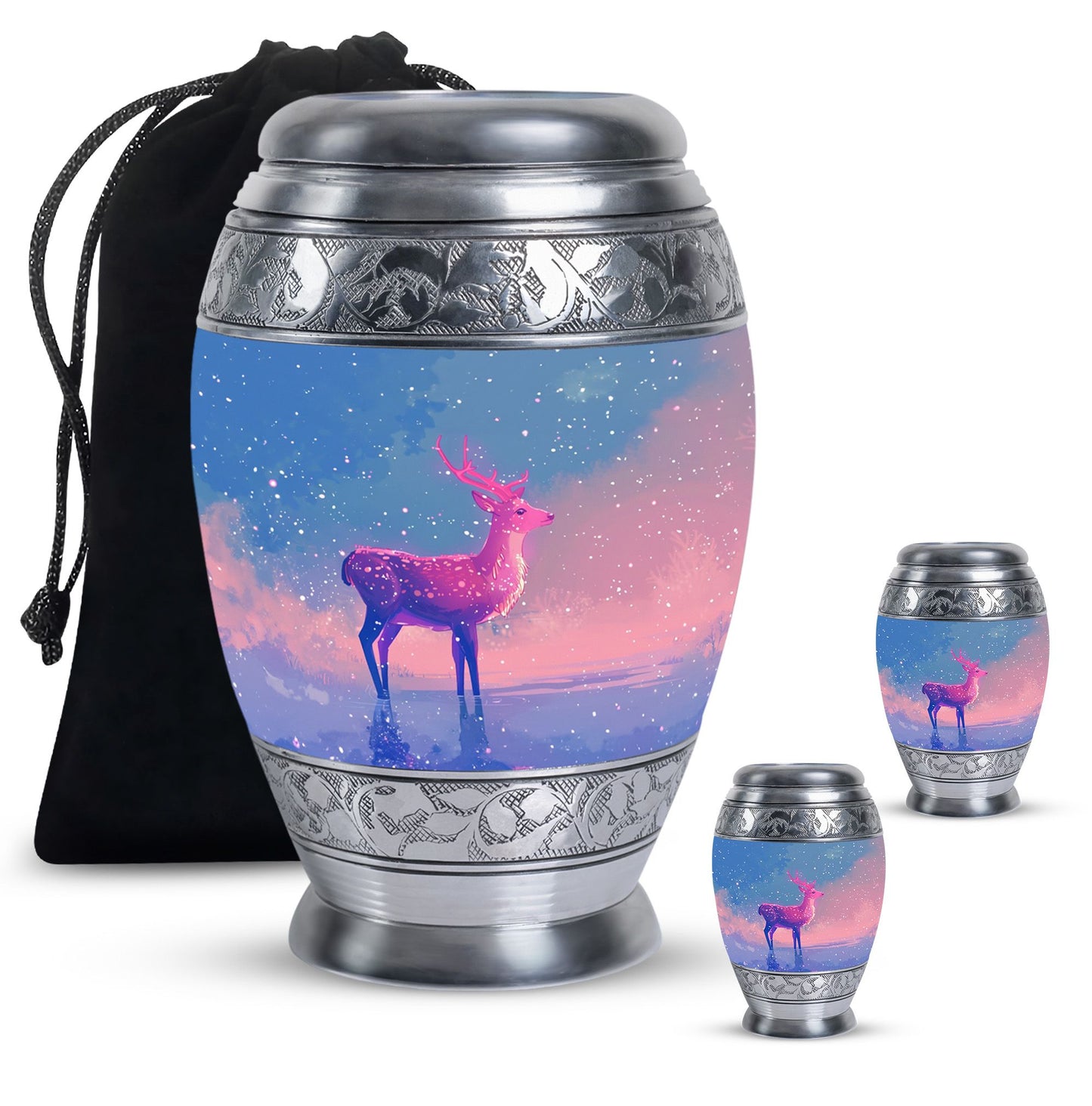 Personalized Deer Cremation Urn for Human Ashes - 10-inch, 200 cu in - Yatskia