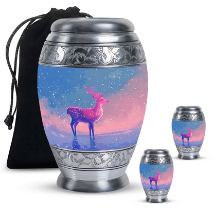 Personalized Deer Cremation Urn for Human Ashes - 10-inch, 200 cu in - Yatskia