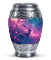 Deer Themed Cremation Urn - Purple and Blue Color Urns For Human Ashes