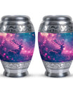 Deer Themed Cremation Urn - Purple and Blue Color Urns For Human Ashes