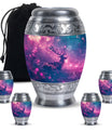 Deer Themed Cremation Urn - Purple and Blue Color Urns For Human Ashes