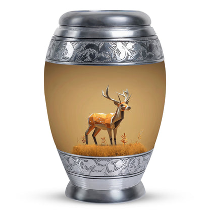 Personalized Deer Cremation Urn for Human Ashes - 10-inch, 200 cu in - Yatskia