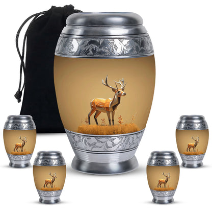 Personalized Deer Cremation Urn for Human Ashes - 10-inch, 200 cu in - Yatskia