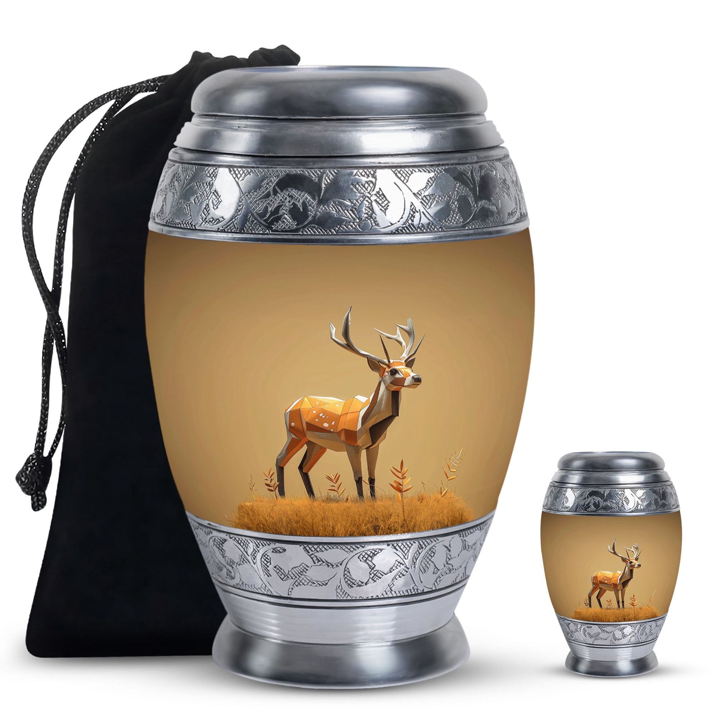 Personalized Deer Cremation Urn for Human Ashes - 10-inch, 200 cu in - Yatskia
