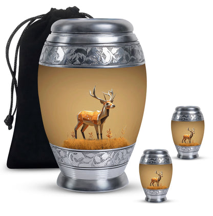 Personalized Deer Cremation Urn for Human Ashes - 10-inch, 200 cu in - Yatskia